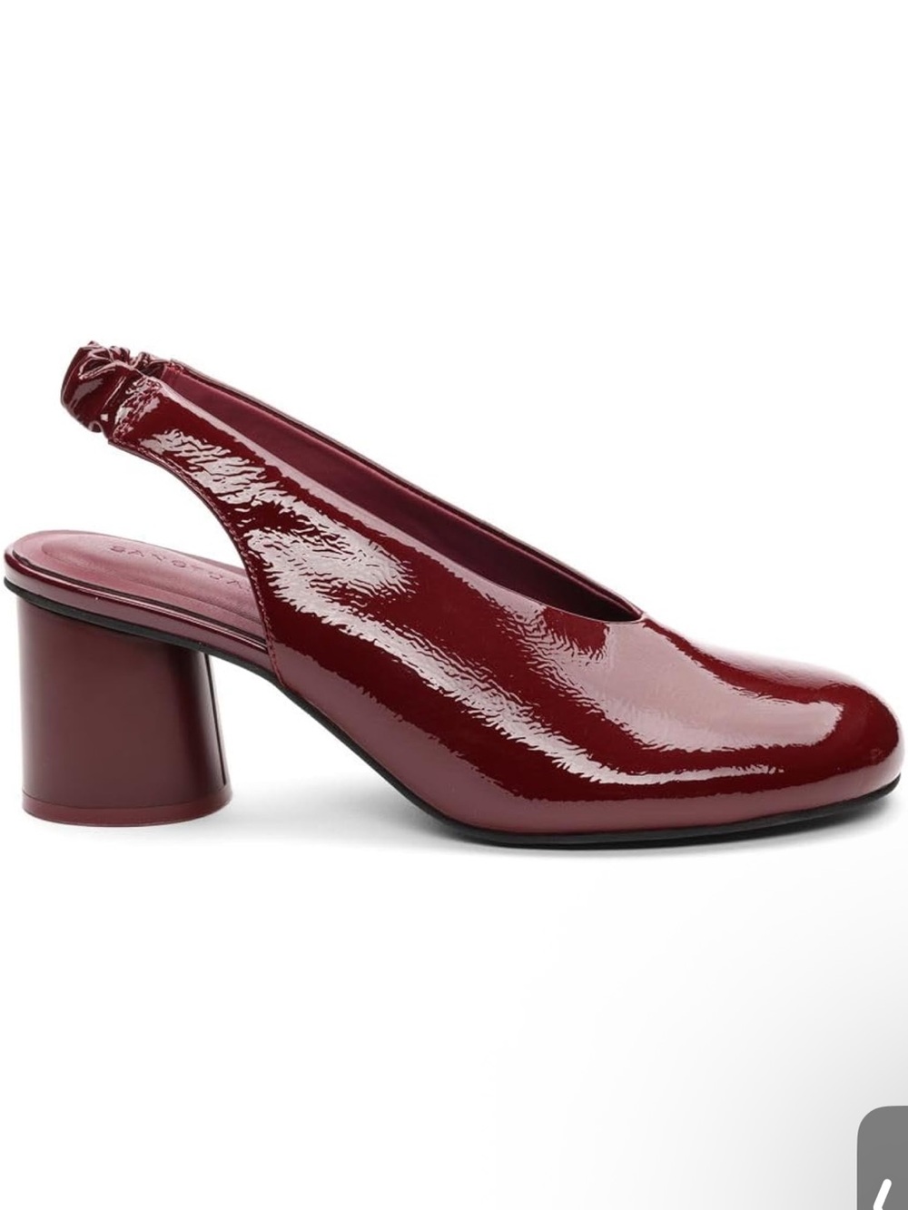 Sanctuary Slingback Block Heel Pump in Bordeaux Patent